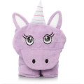 Toalla de baño con capucha de bebé púrpura Unicornio Regalo de ducha de bebé de algodón para niños pequeños Toddle, manteniendo a su pequeño caliente